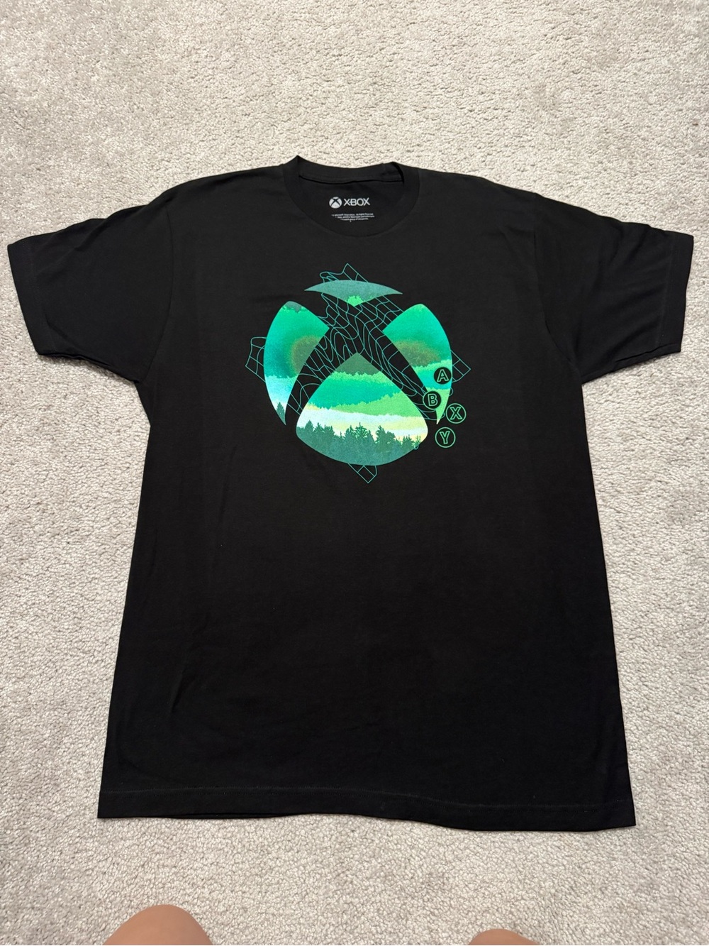 Ripple Junction Black Short-Sleeve Tee with Green Landscape Xbox Logo